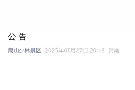 嵩山少林景区发布最新公告图片