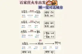 石家庄火车出发，睡一觉可达的31个城市图片
