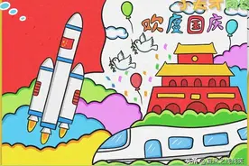 欢度国庆筑梦未来儿童绘画66张图片