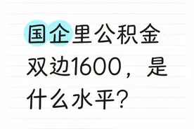 国企双边1600的公积金，到底处在啥段位？图片