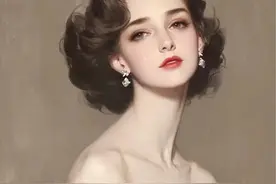 油画丨忧郁少女眼中闪烁的泪光 如星辰坠落 轻轻滑落 满载情感与苦涩图片