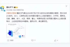 暴雨蓝色预警！重庆25区县今日有大到暴雨！图片