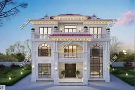 宅基地14×14米，盖一栋这样的3层别墅如何？外观漂亮布局实用！图片