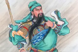 於文普工笔画作品：《关羽画像》图片