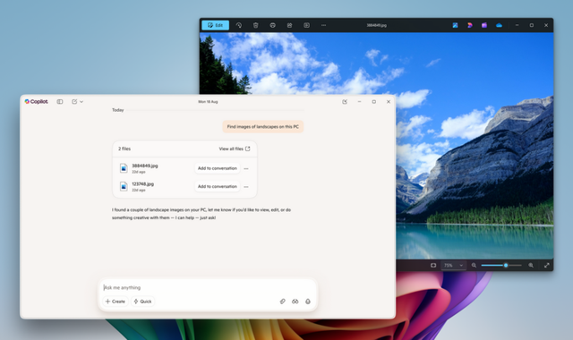 Windows 11系统测试将AI文件搜索功能引入Copilot应用