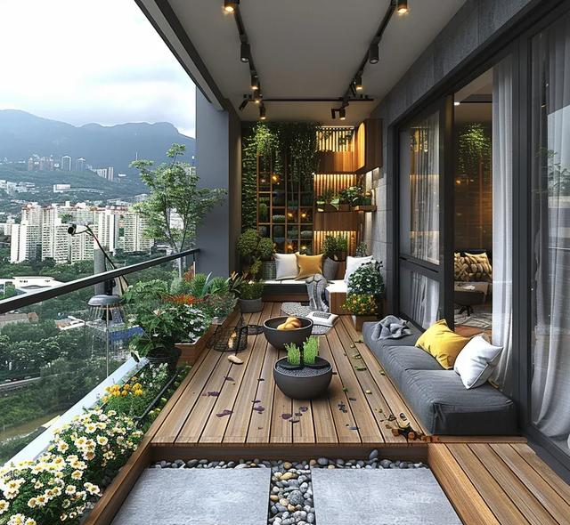 这个阳台小院可以屏蔽外界的一切烦恼