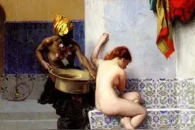 热罗姆《沐浴的摩尔人》油画赏析图片