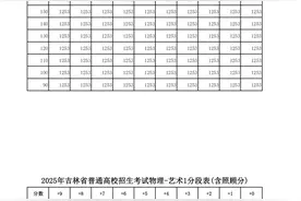 2025年吉林省高考成绩一分段表发布图片