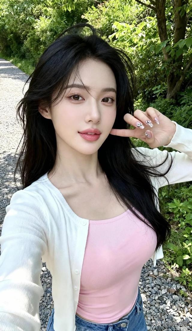 微风轻拂她站着，没有刻意姿态，却有种说不出的动人