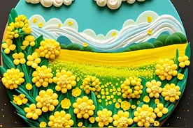 捏它，这么漂亮的油菜花田粘土画图片