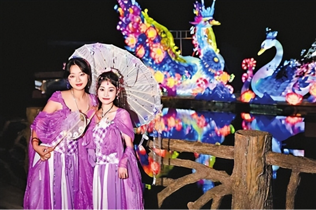 凭来青登机牌半价逛灯会 外地游客“晒”专属福利 游园赏灯寻光影韵味