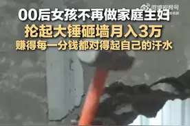 00后女孩回应抡大锤砸墙月入3万： 赚得每一分钱都对得起自己的汗水图片