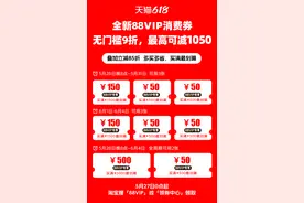 88VIP直享7.65折起！天猫618最新无门槛券最高可减1050元图片