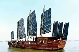 太湖的七桅渔船图片