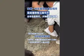 霍邱农田挖出大量宋代钱币，现场数百人围观，警方维持秩序图片