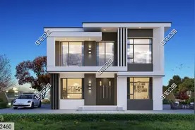 10×14米二层现代别墅，室内自带桑拿房，极其适合北方农村图片