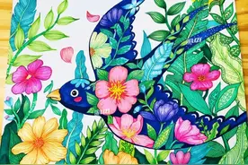 26张春天主题绘画~春天来了 踏青春分主题图片