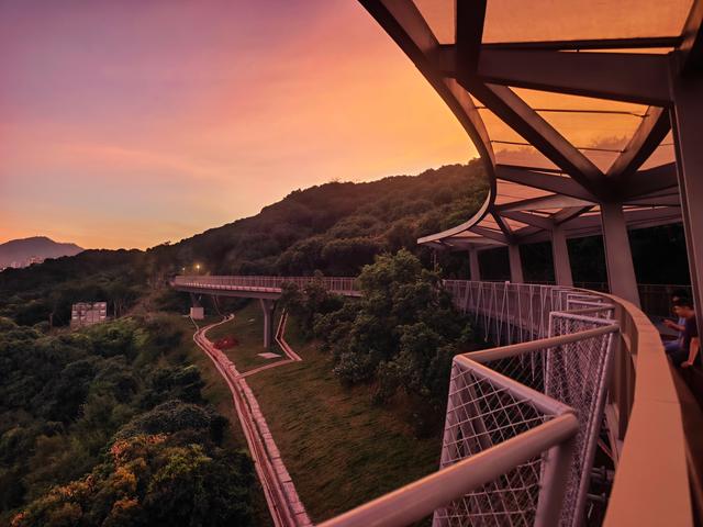 西丽湖国际科教城绿道，看霞飞满天，如梦似幻！长岭陂地铁C口