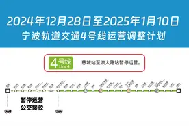 宁波地铁4号线部分区段将暂停运营图片
