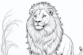 20张狮子手绘线稿，收藏备用图片