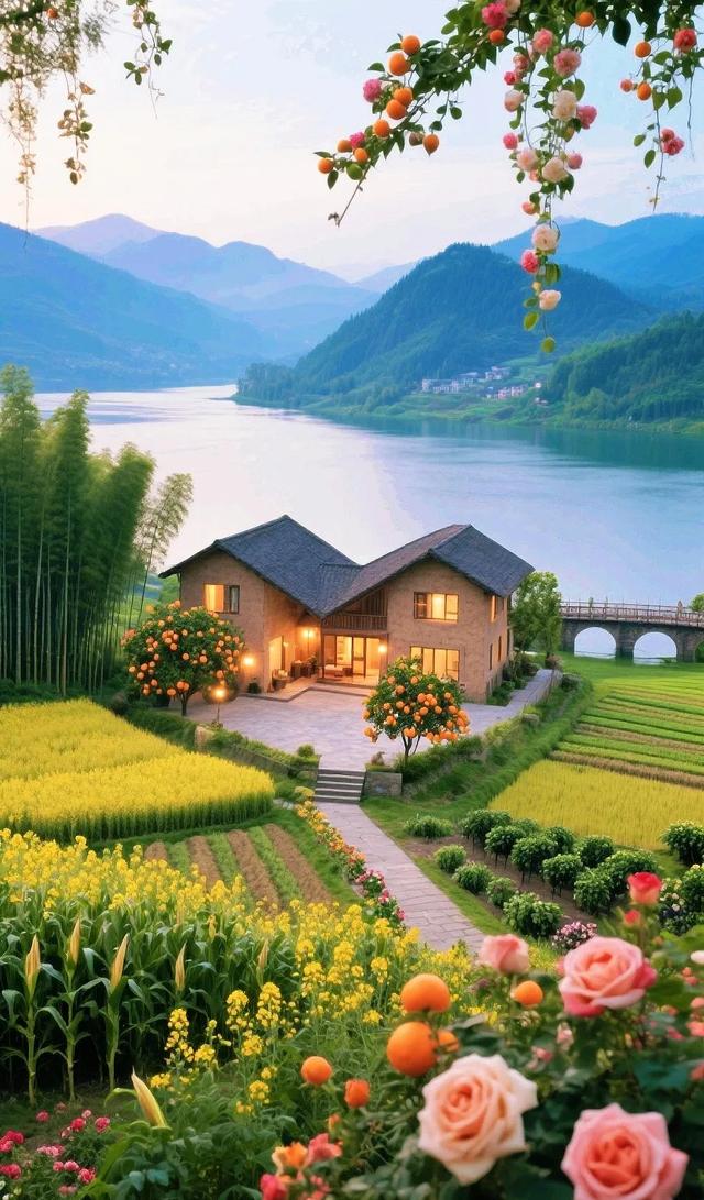 好想住进这院子，田园风光太治愈，花香满径，虫鸣绕院，岁月静好