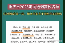 重庆市2025年定向选调公告：985最吃香，两财一贸在列，湖大落选图片