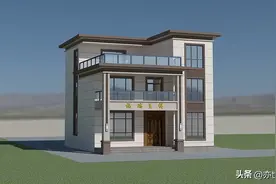 简约大气，占地120平挑空自建房设计图片