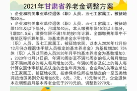 2024年甘肃省的养老金调整方案是怎样的？看一下这三年的变化情况图片