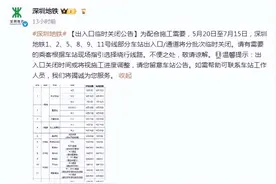 临时关闭！深圳地铁最新公告图片