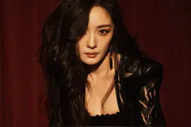 皮裙黑丝加高跟鞋的杨幂，是极品女神图片