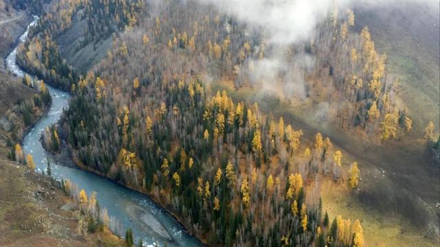 云雾缭绕 喀纳斯驼颈湾