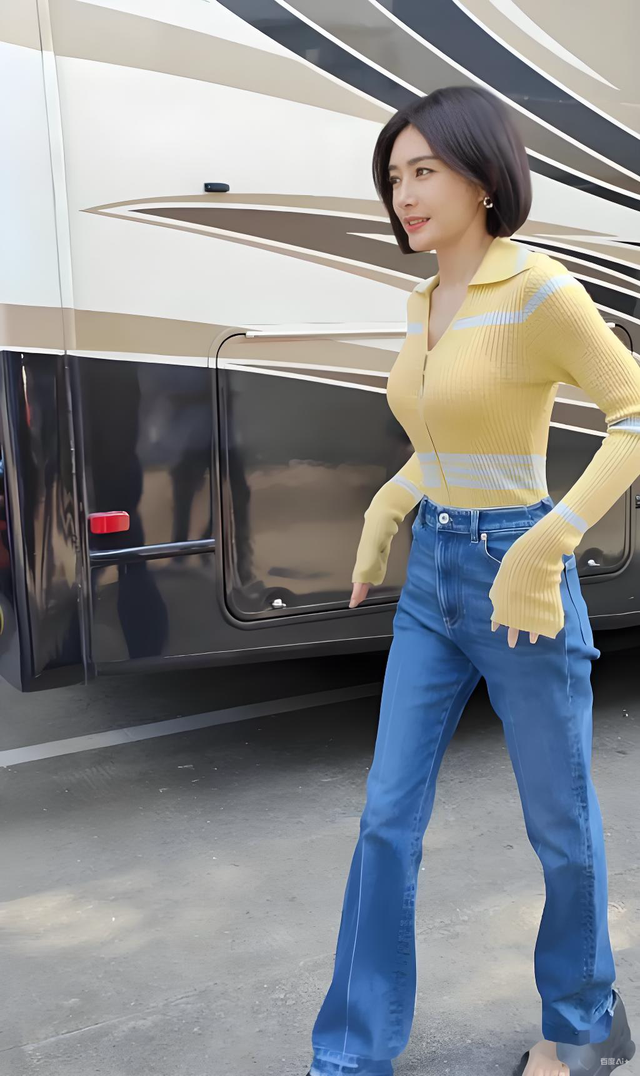 秦岚变化太大了，胸很大，腰很细，臀部很大，身材有点像芭比娃娃