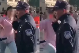 横店马拉松一女子不满交通管制脚踹民警，律师：最高可能面临3年有期徒刑图片
