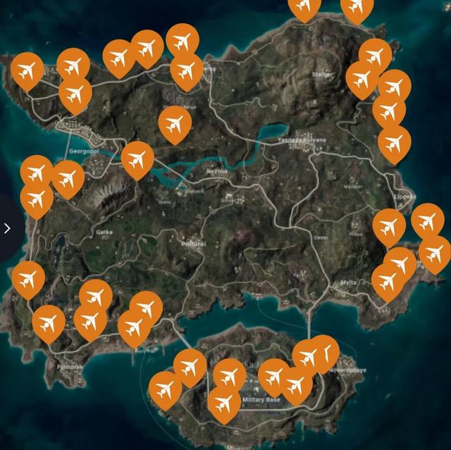 PUBG全部点位收藏！