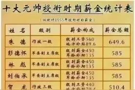 十大元帅警卫规格.行政级别.薪金统计.住房待遇等一览，收藏看看图片