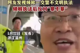 乐清交警“锁喉执法”质问“暴不暴”后续：官方通报：停职调查！图片