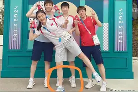 陈梦：巴黎奥运村的时光。四朵金花好美，可爱的莎莎拍照还踮脚了图片