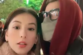 郭富城穿红色卫衣现身，方媛挽着老公胳膊小鸟依人，二女儿超萌图片