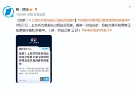 上交所交易系统出现延迟现象！正紧急排查和修复图片