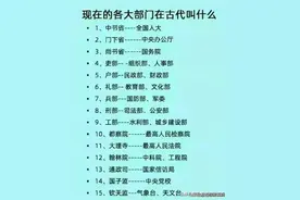 终于有人把现在的各大部门在古代叫什么，整理出来了，看完涨知识图片