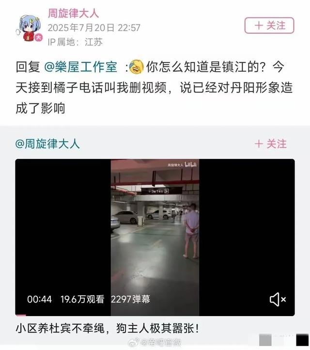 丹阳车库杜宾犬后续,警方正在排查,疑似狗主人发声称对方饮酒
