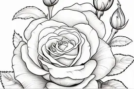 够你画一年了！30张玫瑰花手绘线稿，收藏备用图片