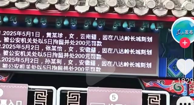 女子长城上拿刀刻名字，无视别人劝阻，看了处罚才知道：太轻了！