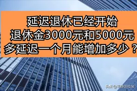 延迟退休已开始，退休金3000元和5000元，多延迟一个月增加多少？图片