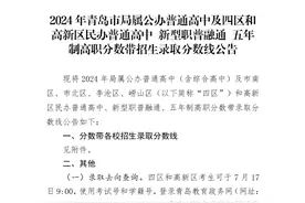 速看！青岛中考分数带录取线公布图片