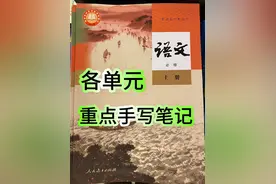 高中语文必修上册，第一单元～第八单元，各单元重点手写笔记图片