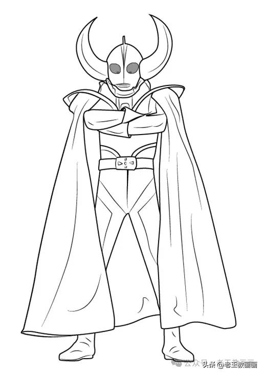 孩子们的最爱，奥特曼线稿资料，临摹涂色