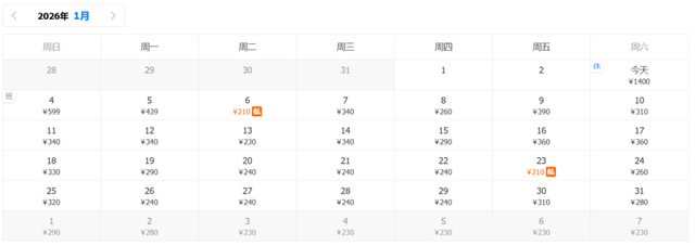 1月份特价机票汇总！从兰州出发最低200元！