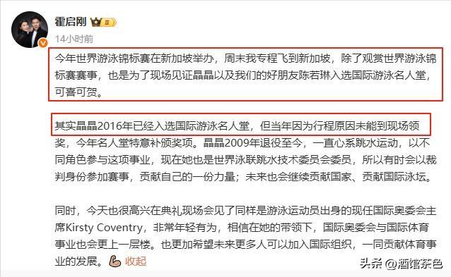 郭晶晶传新喜讯，43岁再破天花板，级别不一般，霍启刚真出力不少