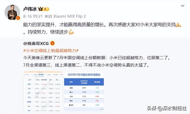 格力的空调老二也要保不住了？